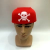 Qianfang Festival Hat Wig, round red and black pirate ghost head hat, Halloween pirate hat, Festival hat 2432 Item Picture